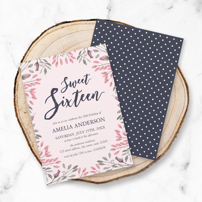 Edulcorante cor-de-rosa 16 Convite de Aniversário (Criador carregado)