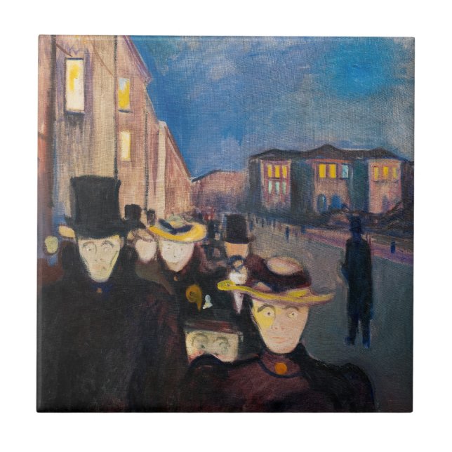 Edvard Munch - Noite em Karl Johan Street (Frente)