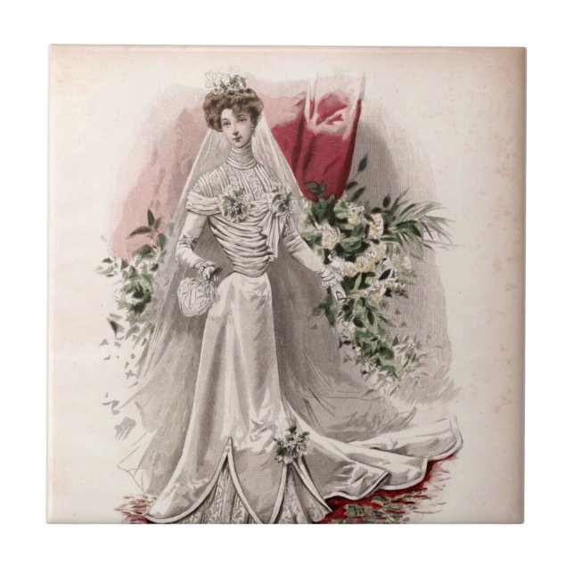 Edwardian Lady In Wedding Gown Vintage Fashion (Frente)