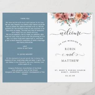 Eethal Dusty Blue, Programa de Casamento Floral