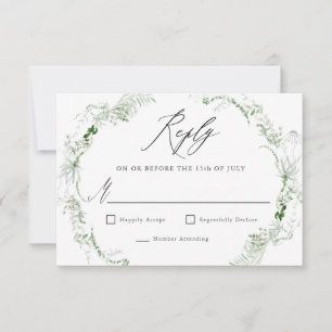 Eethal Garden Greenery Botanical Wedding RSVP