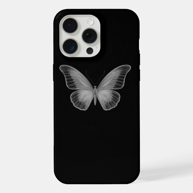 efeito borboleta branca iphone 15 pro max case (Verso)