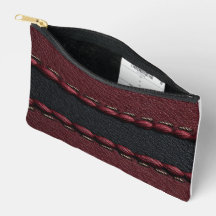 Efeito de couro preto e vermelho