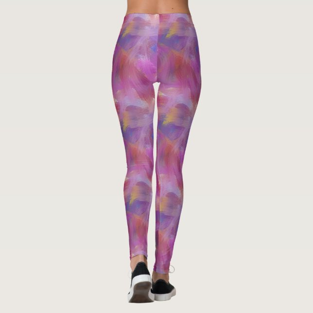 Efeito de pintura em pincel Leggings puras de ioga (Verso)