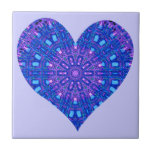 Efeito de Vidro Púrpura/Azul (Coração)<br><div class="desc">Este padrão caleidoscópio criado digitalmente em cores vibrantes tem um efeito de vidro distinto. Um design para quem procura algo um pouco diferente.</div>