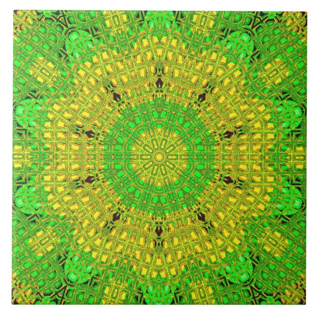 Efeito de Vidro Verde Mosaico/Amarelo (Frente)
