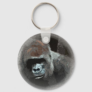 Efeito do mosaico Gorilla Portrait Chaveiro
