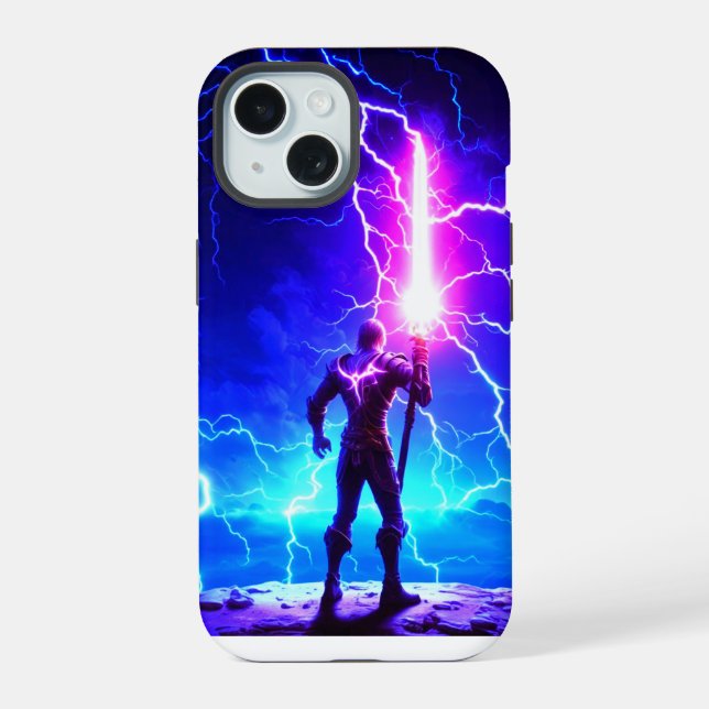 Efeito do trovão do capas de iphone 15 (Verso)