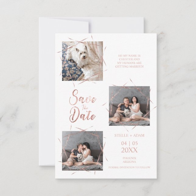 Efeito Dourado da Tendência de Três Fotos Modernas (Frente)