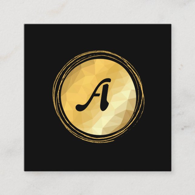 Efeito ouro preto elegante cartão de visita. (Frente)