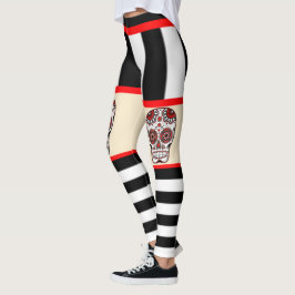 Efeito Shorts de Leggings com caveiras Doces