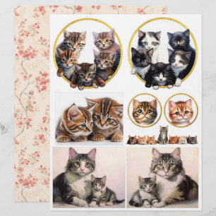 Efêmeras de Gato e Gatinhos em Estilo Vintage