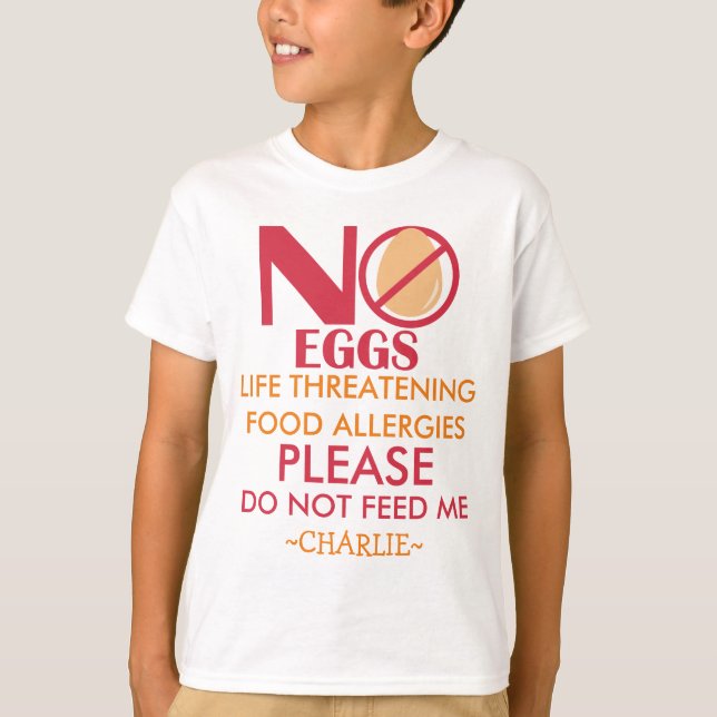 Egg a camisa da alergia, não me alimente (Frente)