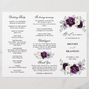 EggPlant Purple Plum Ivory White Trifold Program