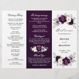 EggPlant Purple Plum Ivory White Trifold Program