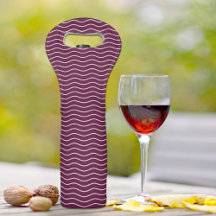Eggplant Wave Pattern Wine Tote