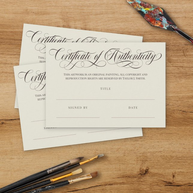 Eggshell Brown Swirls Certificate of Authenticity (Criador carregado)