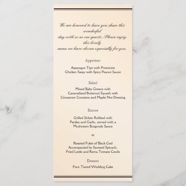 Eggshell Elegance Wedding Menu (Frente)