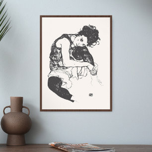 Egon Schiele Desenha Eu Assisti Impressão de Arte 