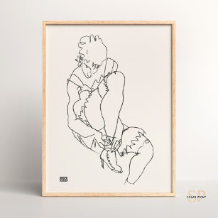 Egon Schiele Woman Seated Art Impressão Vintage