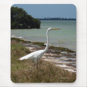 Egret branco 2 Mousepad