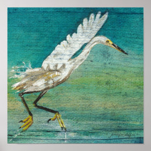Egret Painted Art Impressão