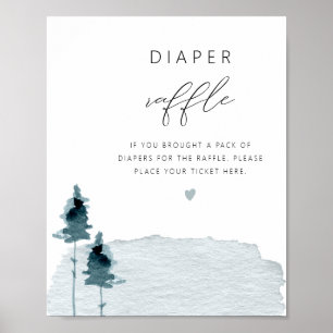 EGRET Rustic Slate Blue Fralda Raffle Game Poster