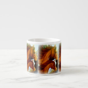 éguas e caneca do café dos pôneis