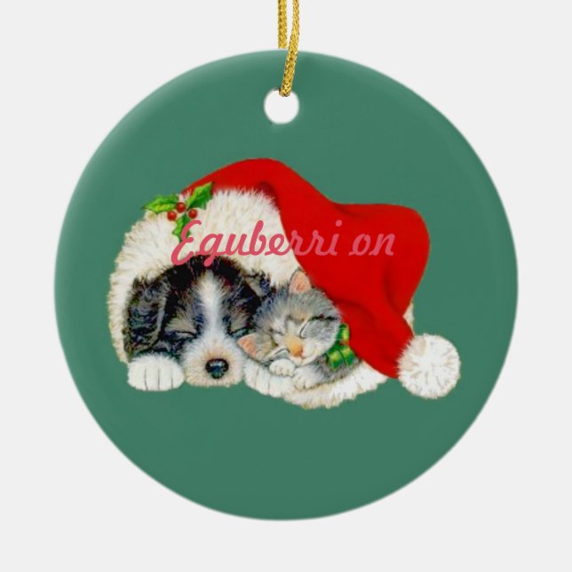 Eguberri em enfeites de natal Basque (Frente)