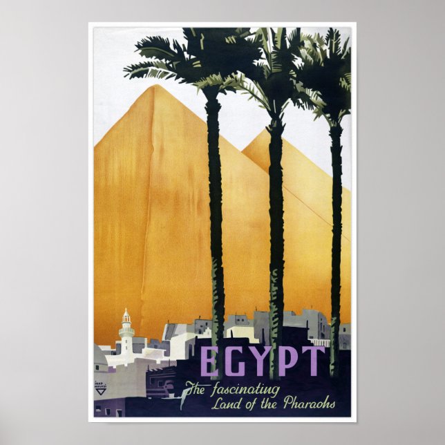 Egypt vintage travel poster Restored (Frente)
