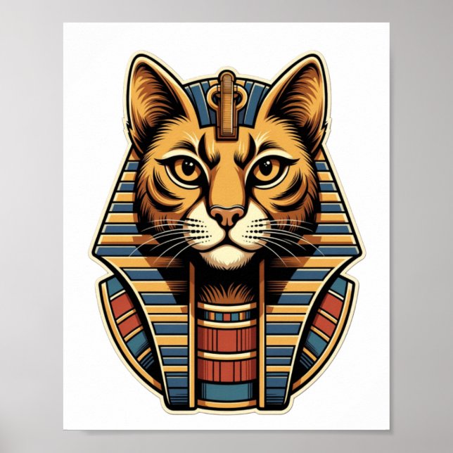 Egyptian Pharaoh Cat Poster – Ancient Egypt Wall A (Frente)