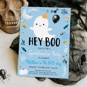 Ei Boo Blue Ghost Halloween Convite de Aniversári