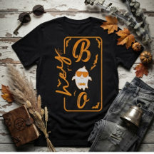 Ei Boo Camiseta Gráfica de Halloween Retro Fofa