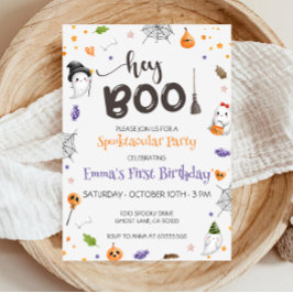 Ei Boo Cute Ghost Halloween Convite de Aniversário