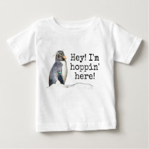 Ei! Estou aqui pulando! Camisa de Pinguim Rockhopp