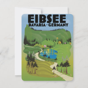 Eibsee Alemanha poster de viagens.