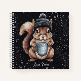 Eichhörnchen mit Tasse und Schnee „Stay Warm“