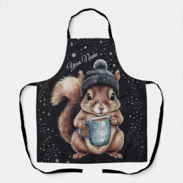 Eichhörnchen mit Tasse und Schnee „Stay Warm“