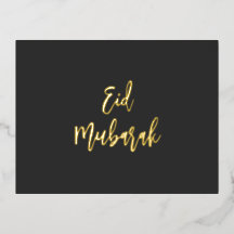 Eid Mubarak Black Dourado