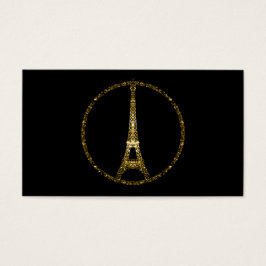 Eiffel Tower gold glitter brilha Cartão de visita