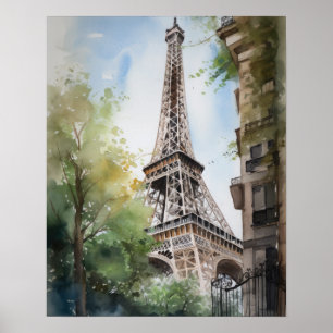 Eiffel Tower Paris França Art Impressão Poster