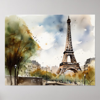Eiffel Tower Paris França Art Impressão Poster