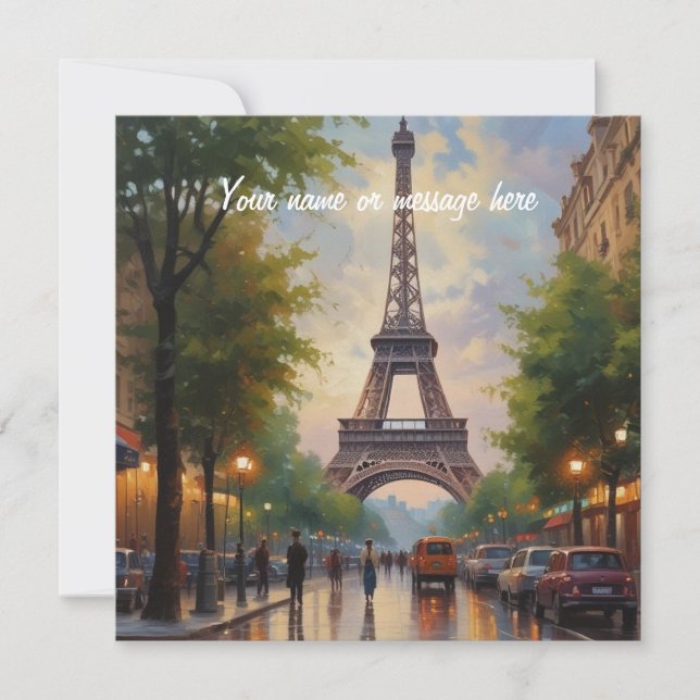 Eiffel Tower Paris Travel Vintage Retro Art Name (Frente)