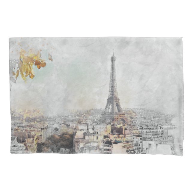Eiffel Tower Pillowcase - Paris Decorative France (Frente)