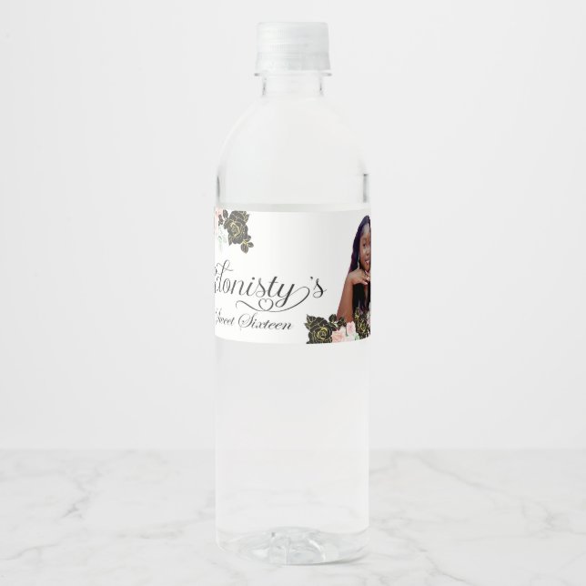 Eiffel Tower Sweet 16 rótulos de garrafas de água. (Frente)