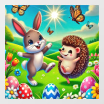 Ein glücklicher Hase und Igel