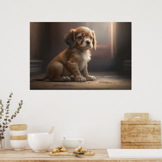 Ein niedliches Poster mit einem Hunde-Welpen