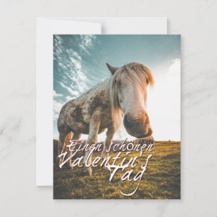 Einen schönen Valentinstag mit schauendem Pferd