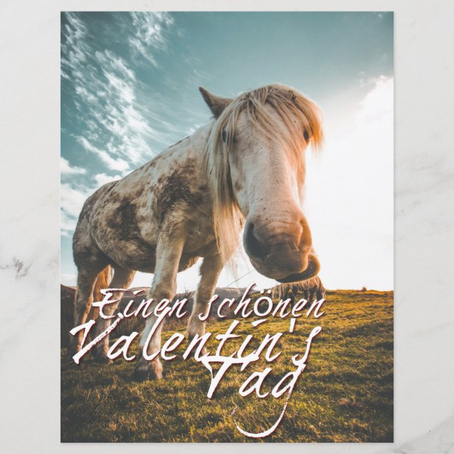 Einen schönen Valentinstag mit schauendem Pferd (Frente)