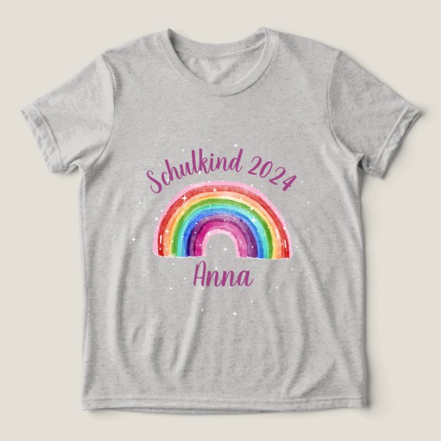 Einschulung Schulkind 2026 - Sternchen Regenbogen  (Design frontal)